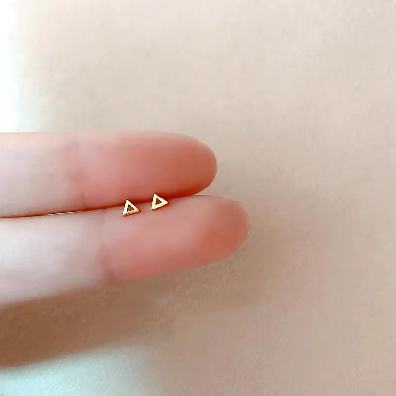 Korean Mini Small Heart Stars Stud Earrings For Women Student Teen Simple Tiny Minimalist Silver Color Ear Piercing Jewelry