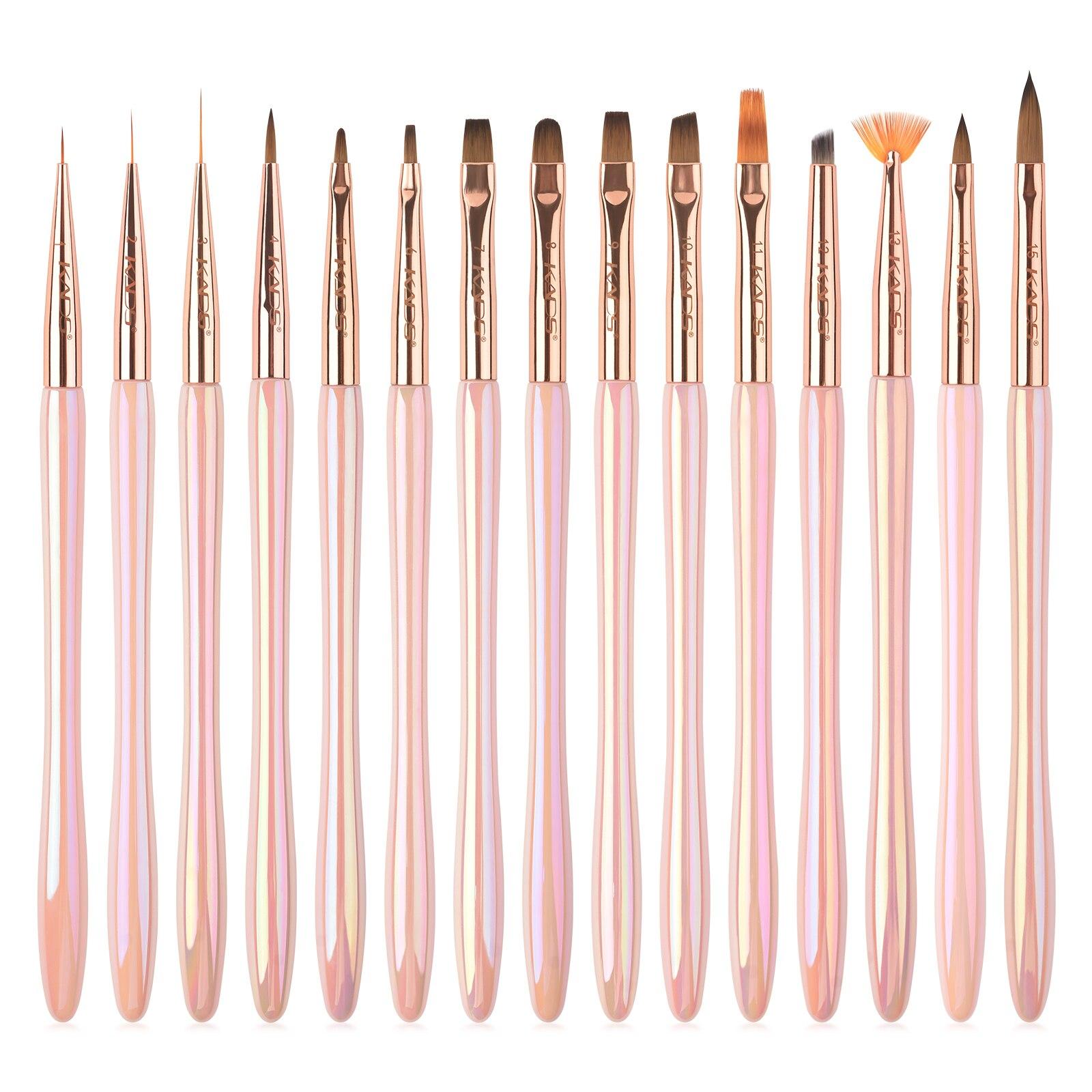 

Набор кистей для дизайна ногтей, 15 шт., для акриловой пудры, гель-лака для ногтей, дизайнерский лайнер, рисование, расстановка ручек, маникюрные инструменты