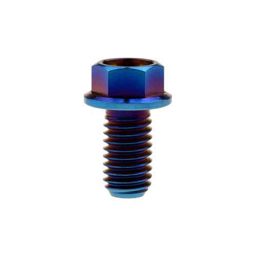 Ruifu M8x15 20 25 30 35 40 45 50 55 60 65mm Motorcycle Small Head Flange Hex Bolts, 1.25mm Pitch, Pack of 6 (M8x15mm, Blue)