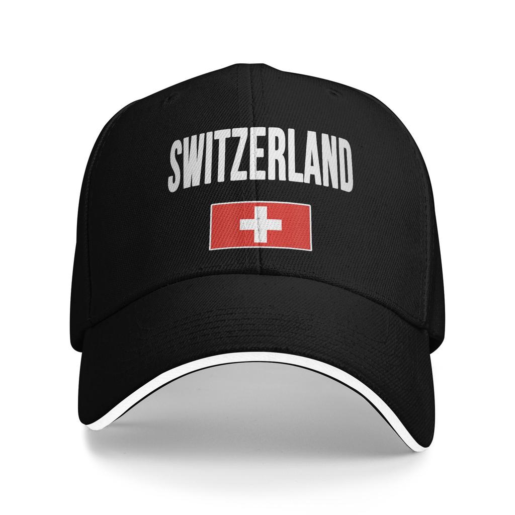 Unisex Women Swiss Switzerland Flag Hats Stylish Baseball Cap  Sun Hat Golf Headewear Adjustable Fit