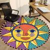 1pc Sun Mandala Carpet, Round Non Slip Durable Large Size Office Carpet, Suitable for Office