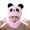 Cartoon Children Beanie Caps Fleece Warm Bonnet Scarf Fashion Kids Winter Hats  for Girls Boys