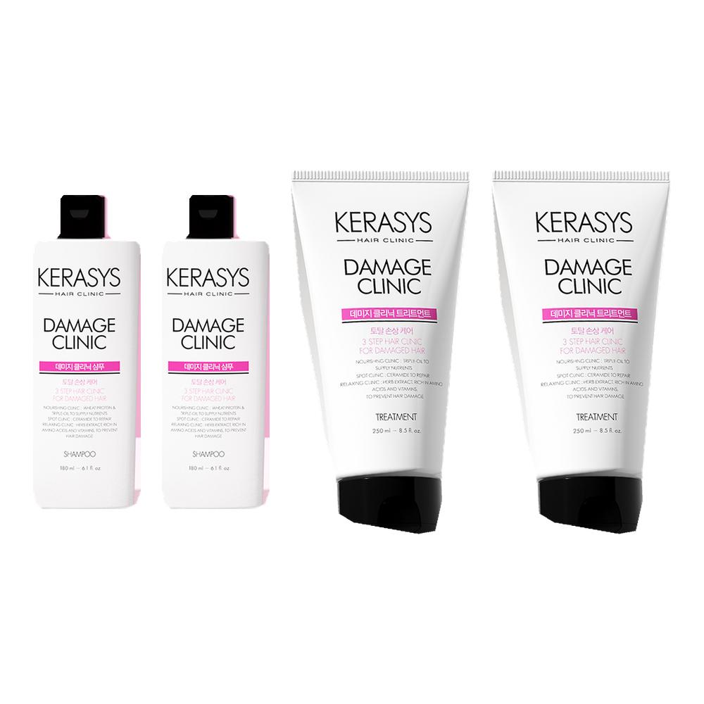 [DAISO] Kerasys Hair Clinic Damage Clinic Shampoo & Conditioner 180ml / Damage & Moisture Clinic Treatment 250ml