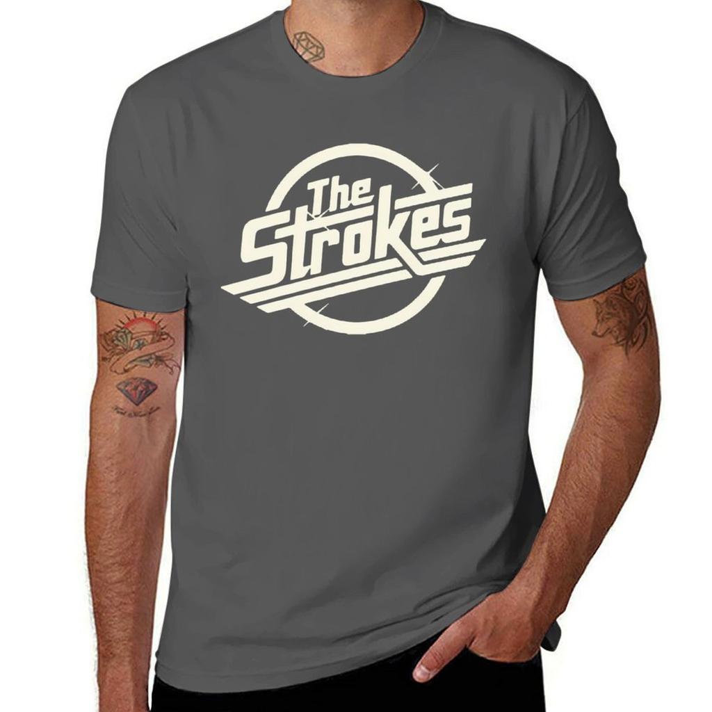 The Strokes Logo Bianco Classico Maglietta Regalo Estiva Casual Larga