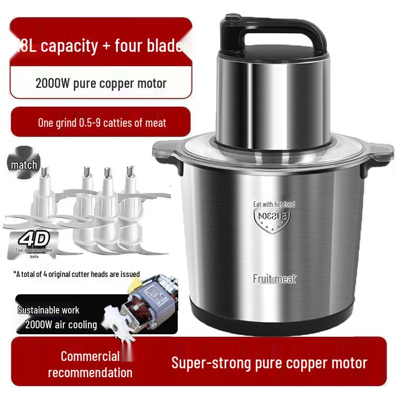 High-Power Multifunctional Food Processor: Electric Mincer & Mixer for Large Capacity