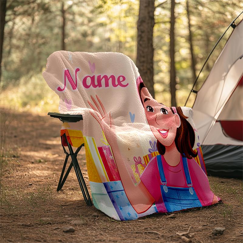 Personalized Custom Name Blanket - Ms. Rachel Print Design,Blanket for Sofa,Bed,Travel,Camping - Soft and Warm, Great Gift