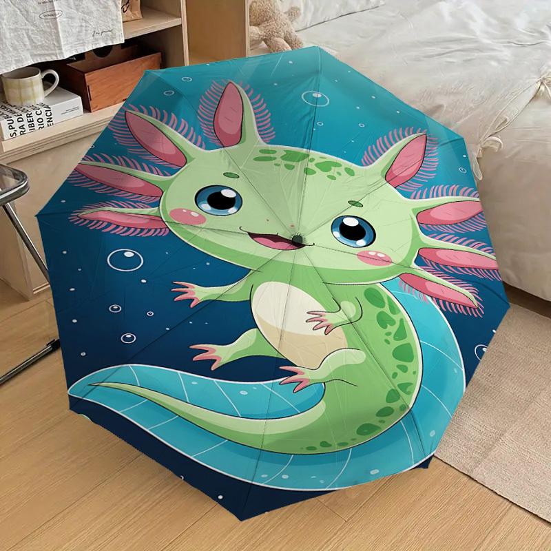 1PC Axolotl Umbrella-8-Rib Reinforced, Automatic Open, Lightweight & Durable, Fashion Accessory for Outdoor, J0375