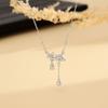 Zircon Star Lily Tassel Necklace: Women's Light Luxury Floral Clavicle Chain