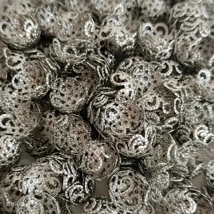 

200/400 шт. Серебро Золото Родий Оптом Цветы Шапочки для бусин 10 мм Разделитель Свободные Шарм Шапочки для бусин для Ювелирных изделий DIY Изготовления Фурнитура 200pcs