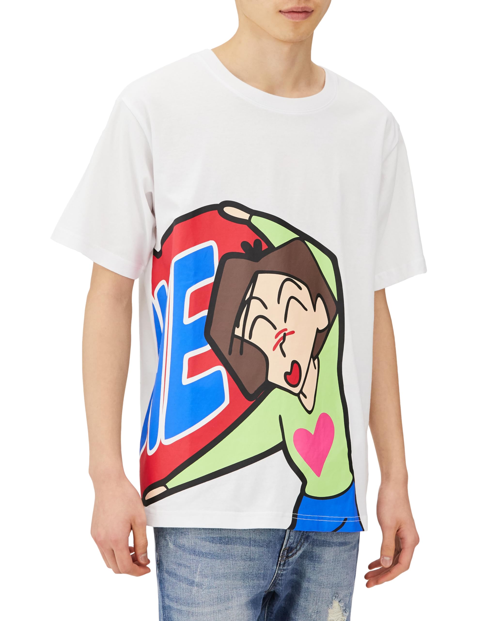 

Mitchie LOVE Pair Matching Yoshirin Character Goods Short Sleeve White M [Crayon Shinchan] T-shirt Men s