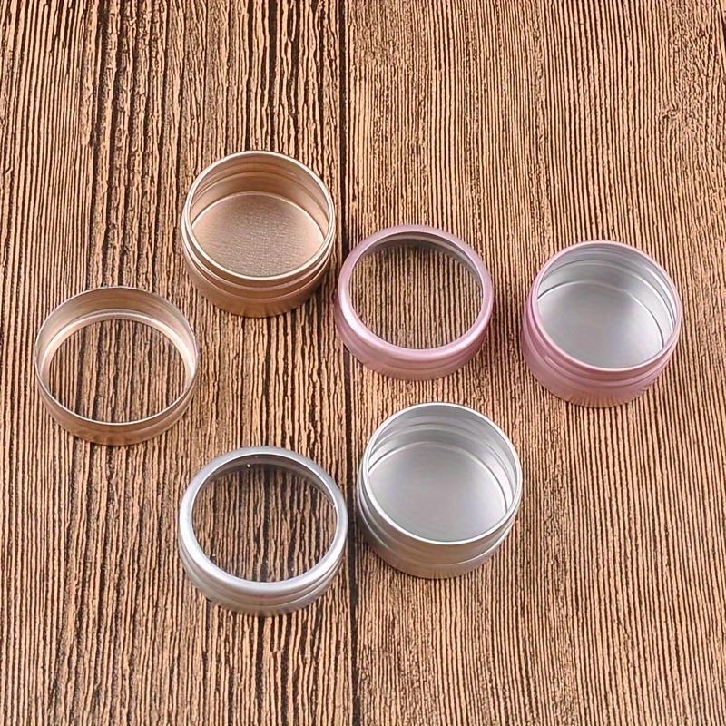 15pcs Metal Round Storage Cans with Transparent Window Screw Caps for DIY Crafts Travel Jewelry Spices Cosmetics Decor Organizer