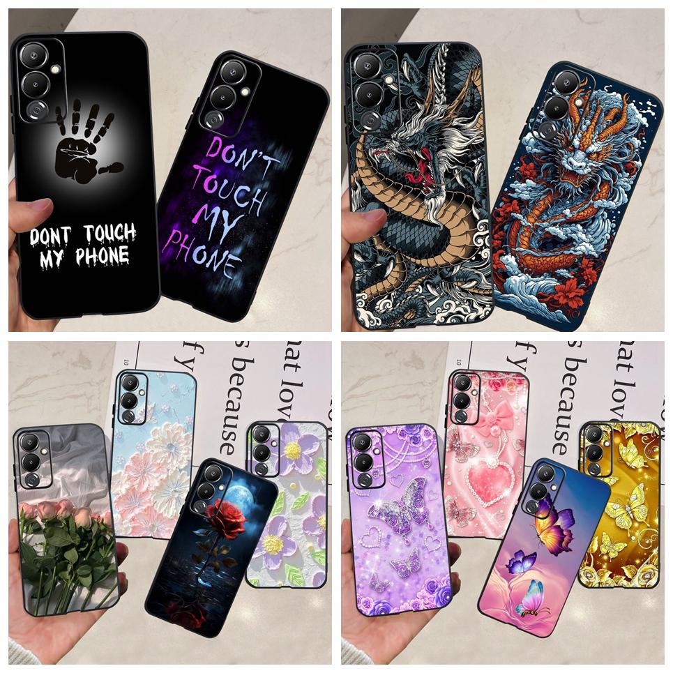 For Tecno Pova 4 / Pova 4 Pro Case Back Cover Skull Dragon Cool Style Cartoon Coques Soft Black Silicone Bumper For LG7n LG8n