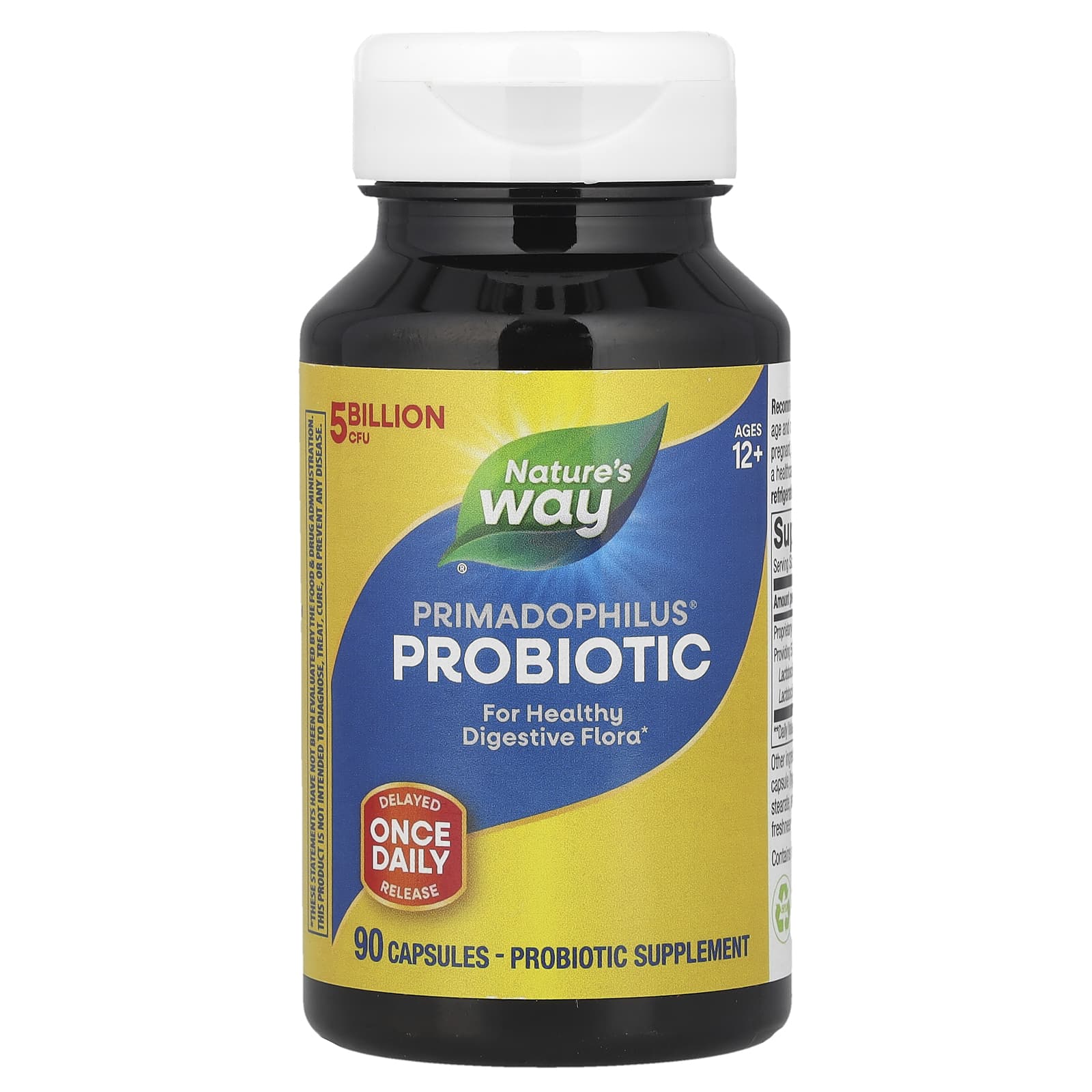 

Nature s Way, Пробіотик Primadophilus®, вік від 12 років, 5 мільярдів КУО, 90 капсул