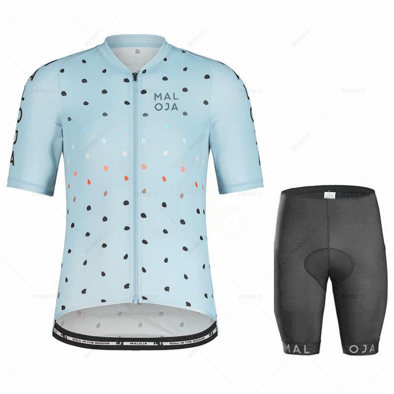 Maloja Cycling Jersey Clothes Set, Bib Shorts, Gel Pad, Mountain Cycling Clothing Suits, Outdoor Bike Wear, Summer
