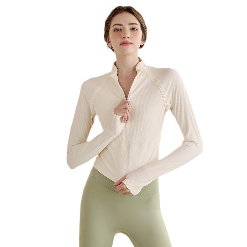 Women's Quick-Dry Half-Zip Yoga Top: 2025 Long-Sleeve, Tight-Fit, Ideal for Autumn/Winter Running & Fitness