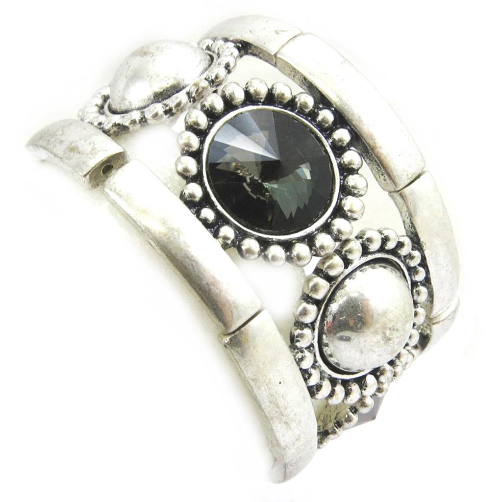 Les Trésors De Lily [G5212] - Silver Gray 'Kilimanjaro' Designer Bracelet