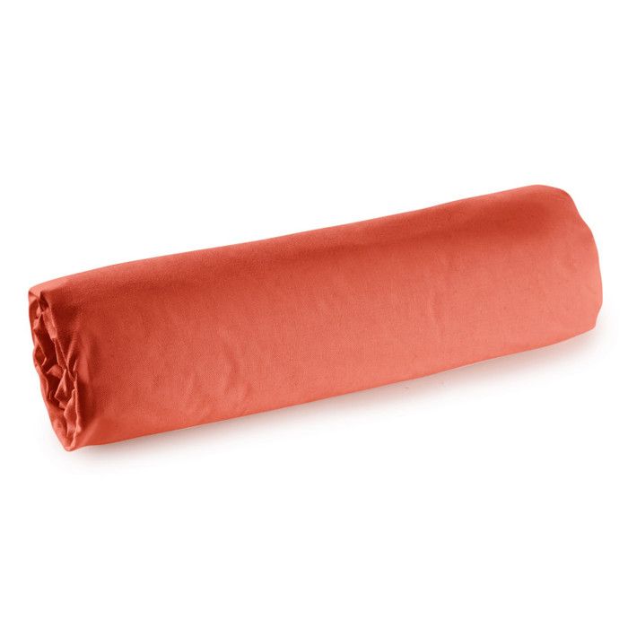 Drap housse percale "Julian" avec bonnet 35 cm toutes dimensions Coton Pur - Julian Terracotta - 200 x 200 cm bonnet de 35 cm