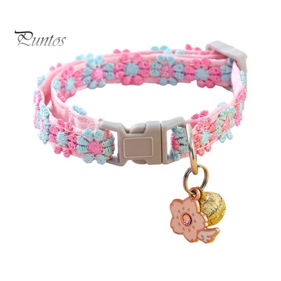 

Регулируемый ошейник для кошек с цветочным узором и подвесным колокольчиком Мягкий и легкий модный ошейник для котенка для повседневной носки Фотографии Angel