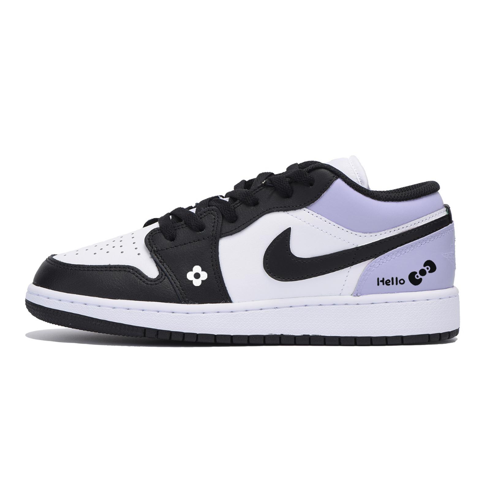 

Jordan Air Jordan 1 Low top Vintage Basketball Shoes Men s White Purple 553558-131(Team85-) 44