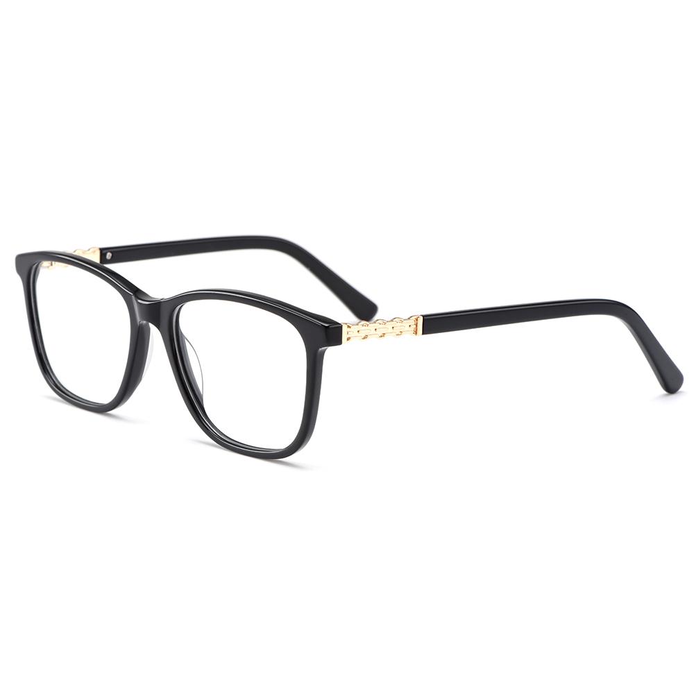 Durable Acetate Square Full Rim Women's Glasses Frame Comfort Fit Eyewear for All-Day Wear & Travel-Ready Style
