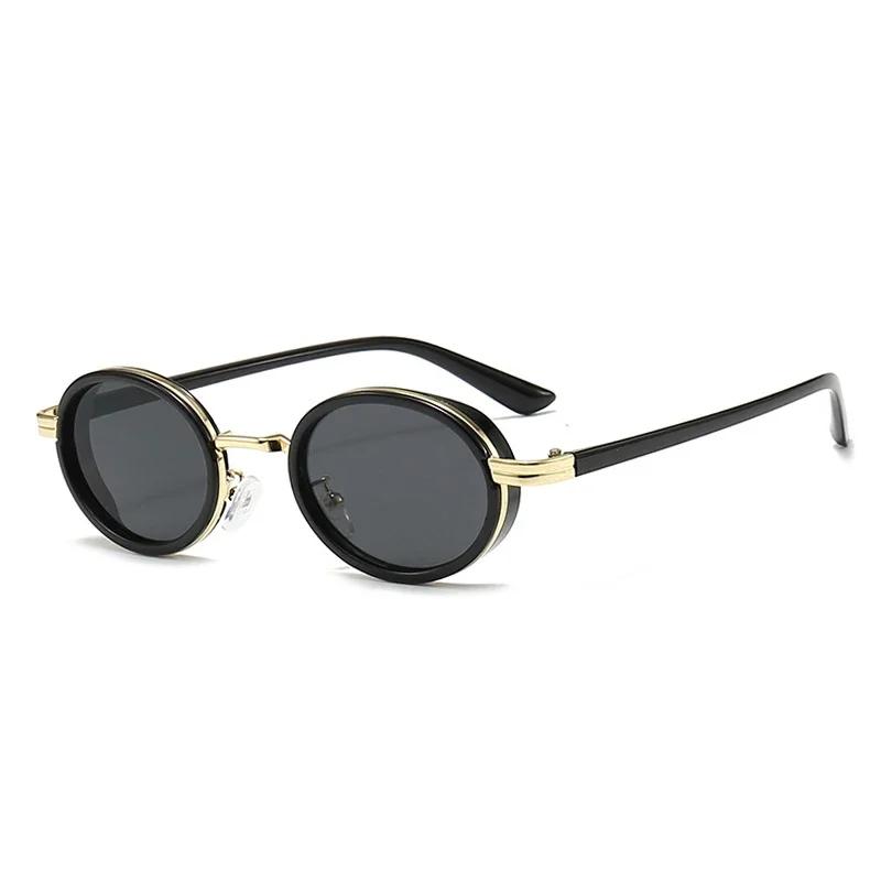 

Women Vintage Ruond Frame Sunglasses Elliptical Small Frame Steam Punk Sunglasses Ladies Uv Resistant Sunscreen Uv400 Sunglasses As the picture