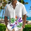 Summer Parrot Printed Top Men's Hawaii Beach Shirt Outdoor Party Men's Breathable Short Sleeve Street Socialwear