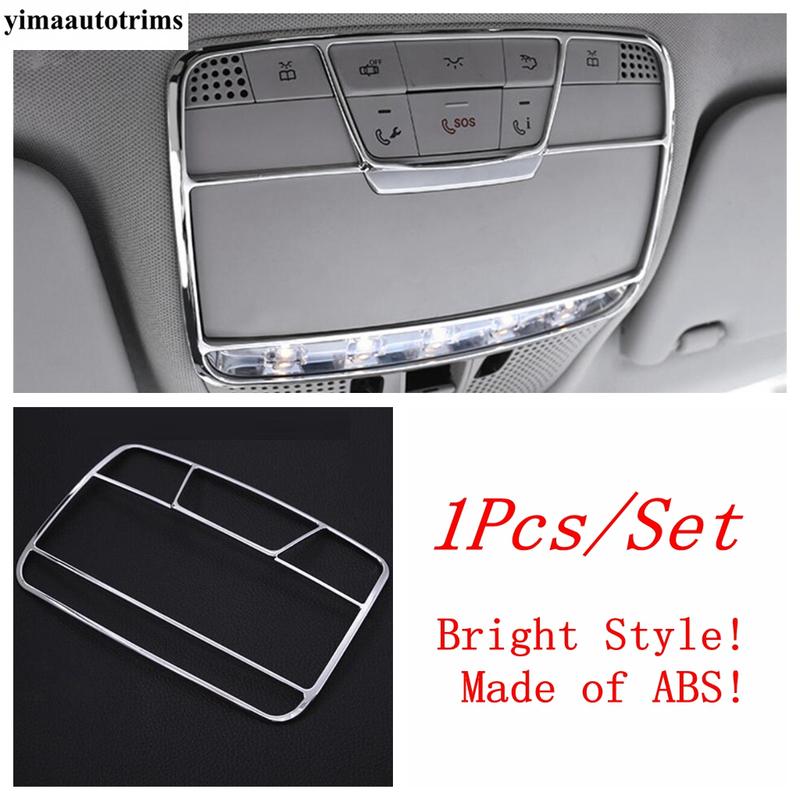 Roof Reading Lamp Light Frame Decoration Cover Trim For Mercedes Benz C CLASS W205 / GLC X253 2015 - ABS Chrome Accessories