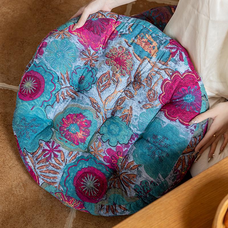 Bohemian Household Living Room Round Chair Cushion Dirt-resistant Thickened Cotton and Linen Seat Cushion Sedentary Tatami Futon On the Ground