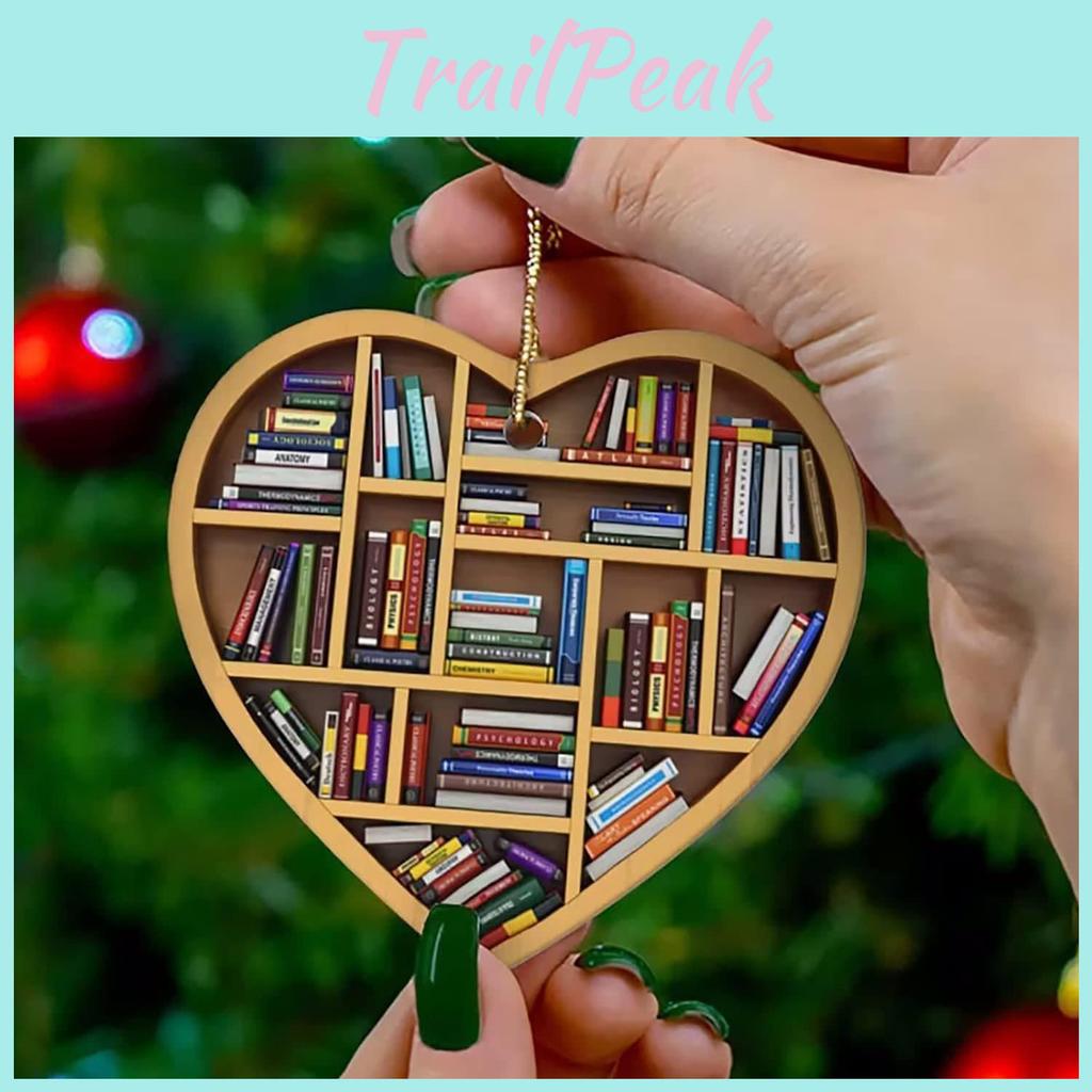 Modern Heart Shaped Acrylic Decorative Ornament For Readers And Librarians Car Interior Decor