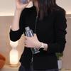 Versatile Women's Stand Collar Slim Fit Double Zipper Jacket - Stylish Long Sleeve T-shirt Cardigan for Autumn/Winter
