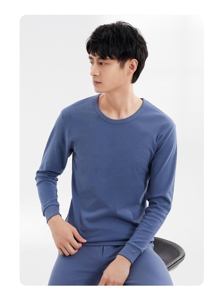 Men's Antibacterial Cotton Autumn Underwear Set - Thin, Warm Base Layer for Teens