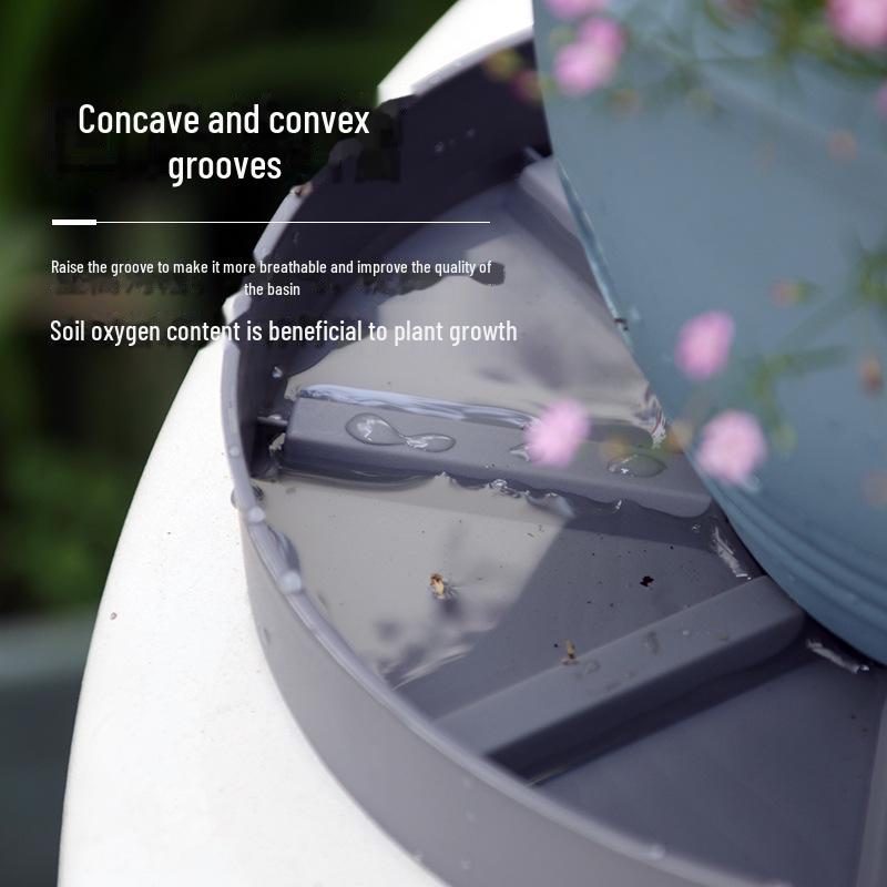 Round Thickened Plastic Flower Pot Tray - Breathable, Anti-Root Rot Base for Gardening.