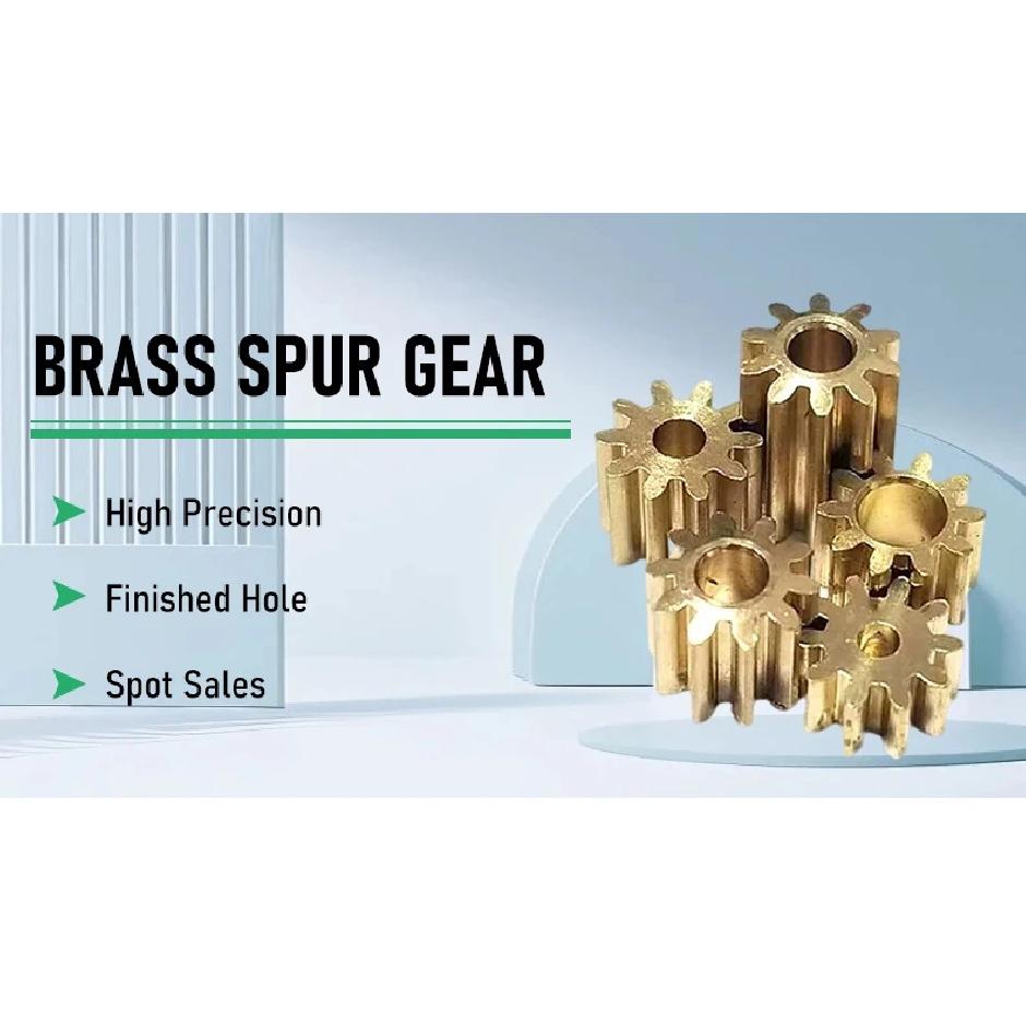 10PC 0.5 Modulus Brass Gears 7/8/9/10/11/12-21 Teeth Small Modulus Copper Gears 0.5M Thickness 5mm Spindle Gears Toy Accessories