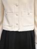 Women's Round Neck Pocket Tweed Jacket