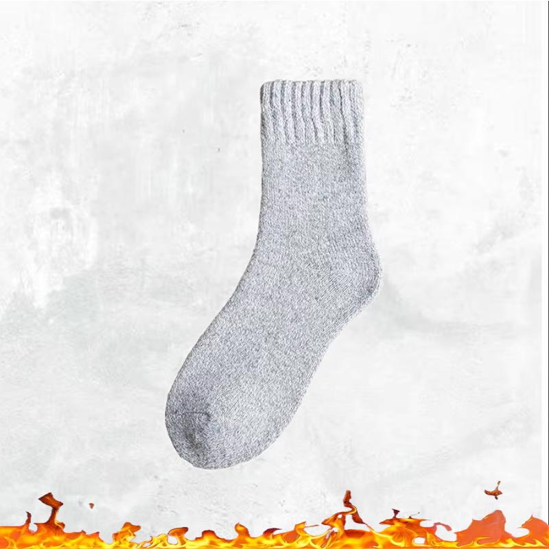 Men's Thick Warm Towel Socks 3 Pairs of Casual Solid Color Mid-calf Socks Winter Men's Socks