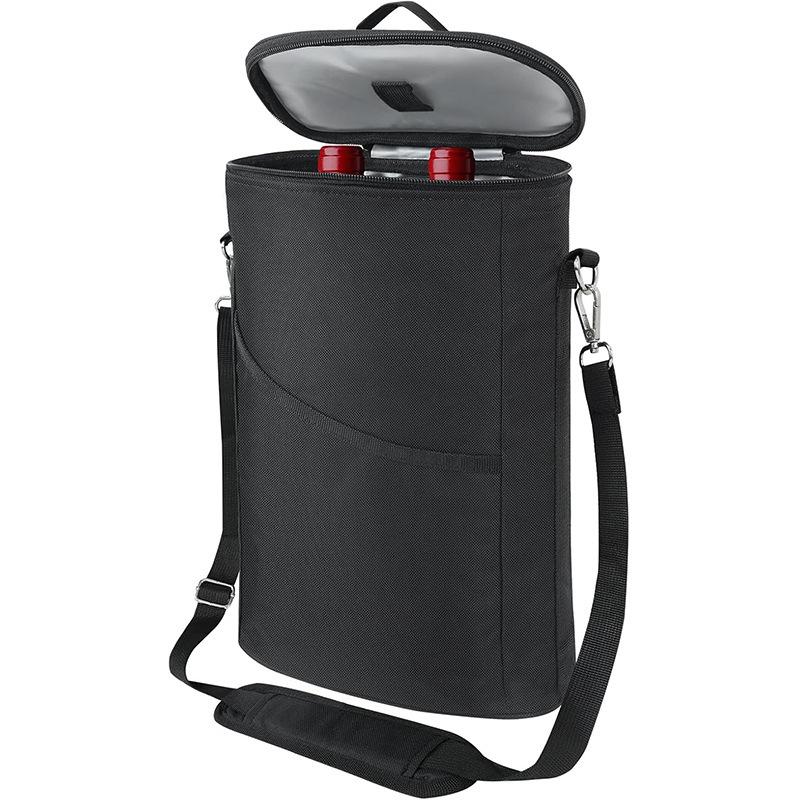 Leakproof Insulated Wine Cooler Bag - 2 Bottle Capacity with Handle & Adjustable Strap