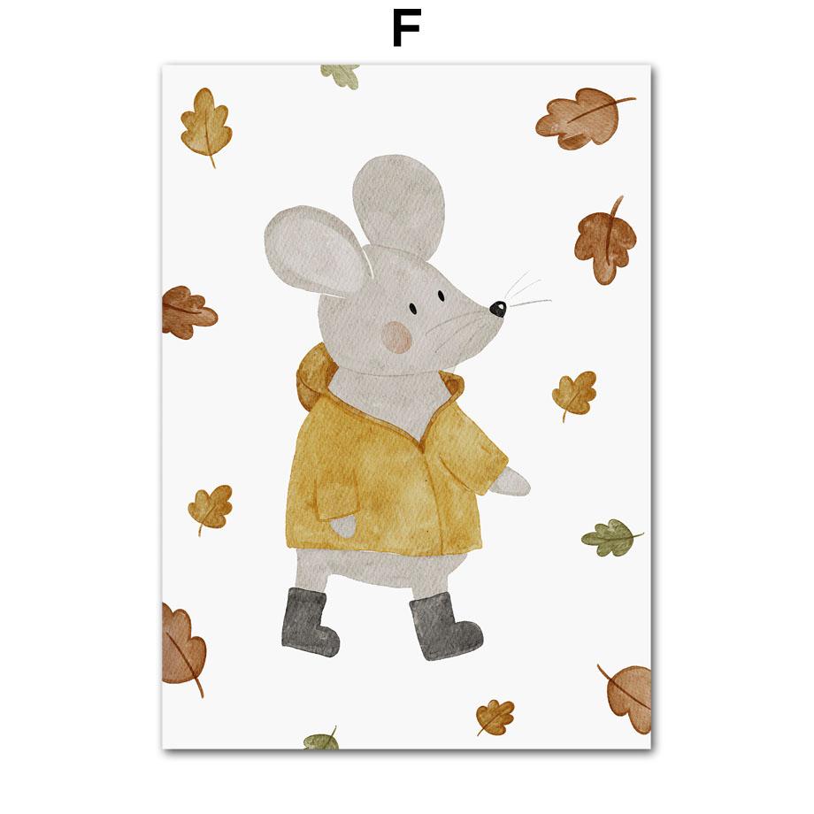 Boho Nursery Bear Rabbit Monkey Moon Number Alphabet Wall Art Children's Prints Posters For Kids Room Baby Decor Canvas Painting