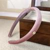 Retro Velvet Textured Gold Label Headbands for Woman Girl Temperament Hair Hoop Simple Colorful Hair Bands Fashion New Headdress