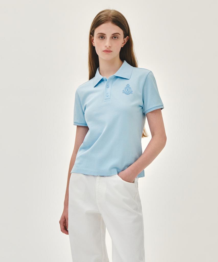 Malittepeulangsowajeobeo W Emblem Pk Collar Tee Sky Blue
