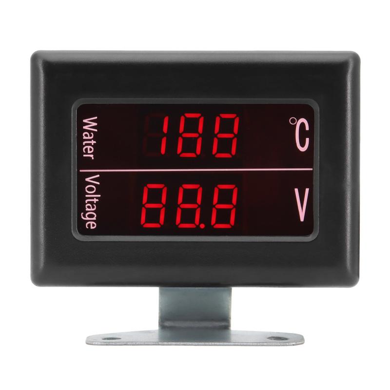 Jauge Numérique Universelle 2 en 1 Température d'Eau + Voltmètre 12V / 24 V avec Capteur M10 pour Voiture / Camion Voltmètre