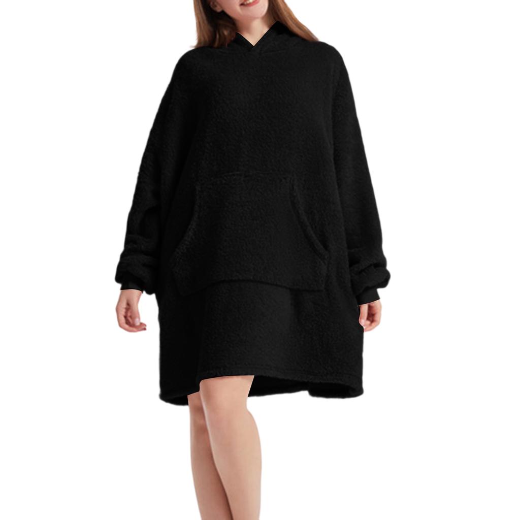 Women's Loose Thickened Double-Faced Fleece Hoodie Home Clothes Top