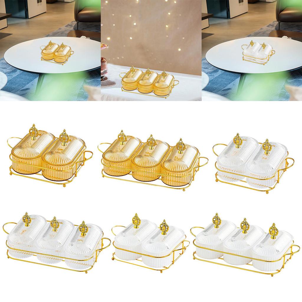Candy Bowl Appetizer Serving Tray Snack Dishes Divided Platter Fruit Container With Lids