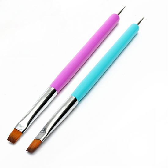 Dual Function Nail Art Pen Painting Dotting Acrylic UV Gel Polish Brush Manicure Liner Tool