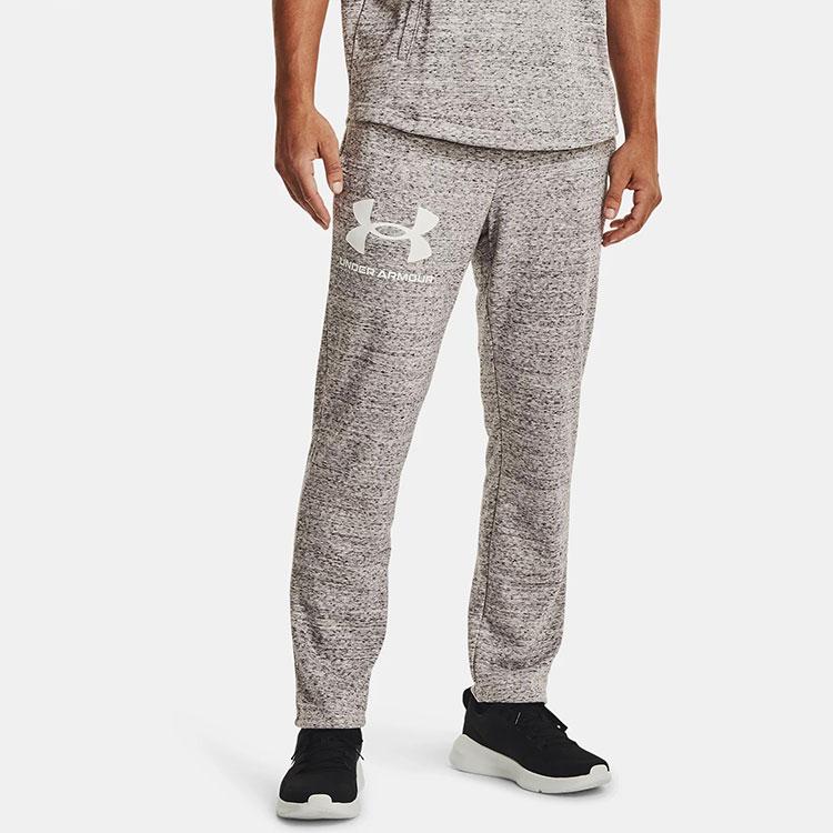 Under Armour Colorblock Logo Joggers With Breathable Fabric Men Bottoms Grey 1361644-112