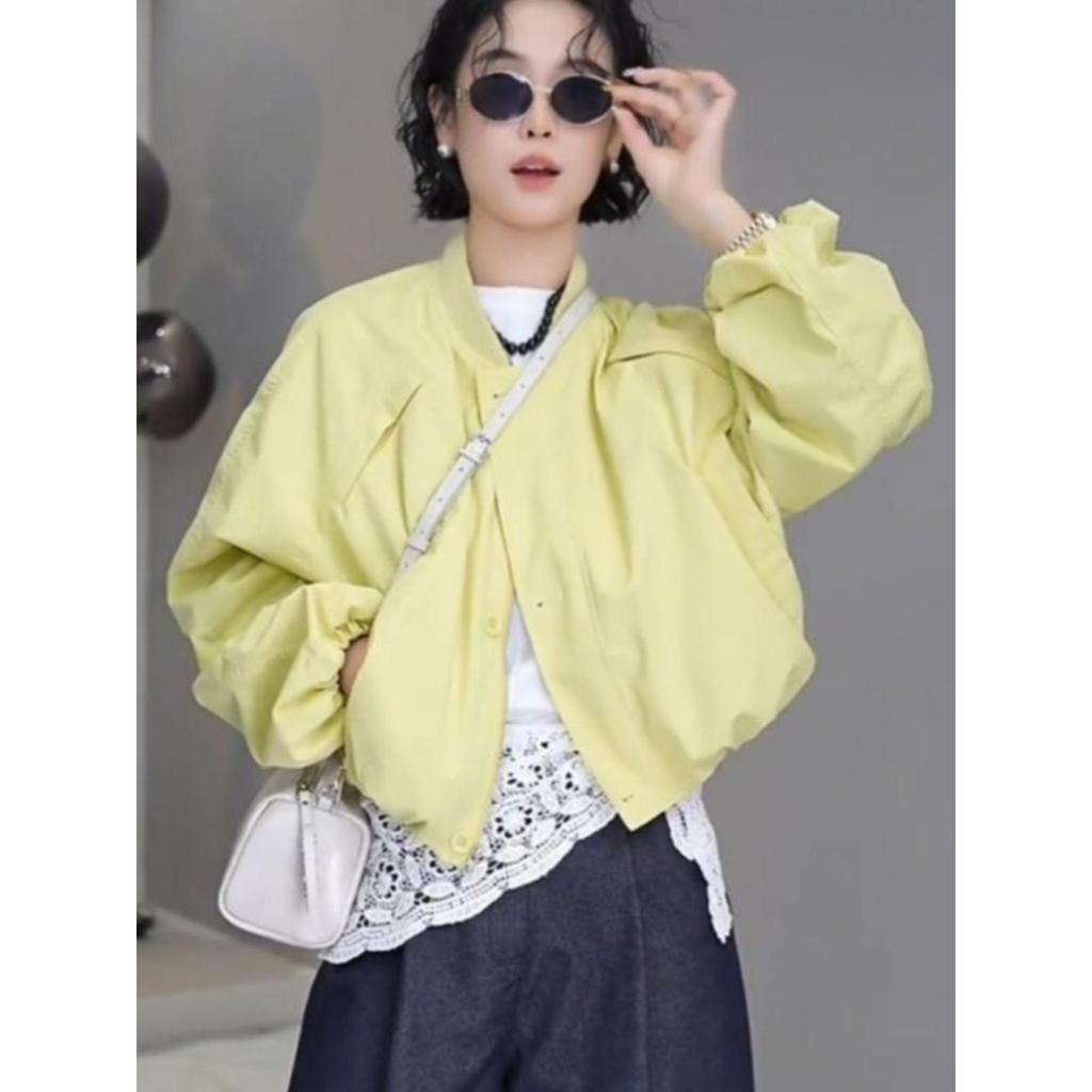 Dámská krátká baseballová bunda na zip v korejském stylu - Jaro/Podzim 2025 Volný ležérní trend