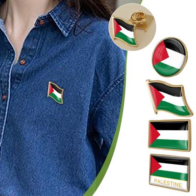 Brož s epoxidovým odznakem s křišťálovou vlajkou Palestina Brož s vlajkami světa