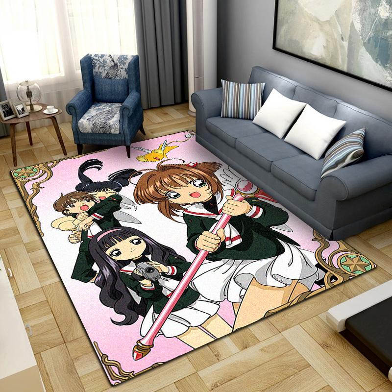 Anime Cardcaptor Sakura Washable Non-Slip Rug Carpet Larget Floor Mat Bedroom Home Decor LXRa19