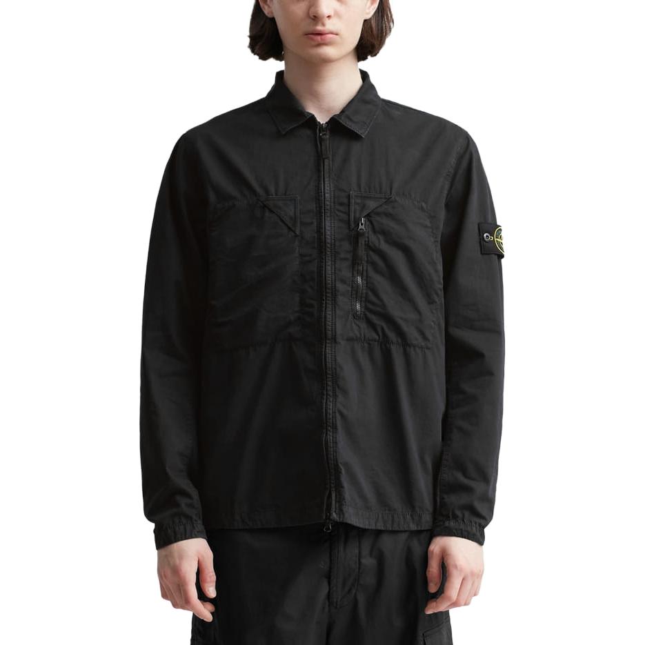 STONE ISLAND Water Washed Single Pocket Side Zipper Canvas Jacket Unisex Jacket 7815106WN-V0129