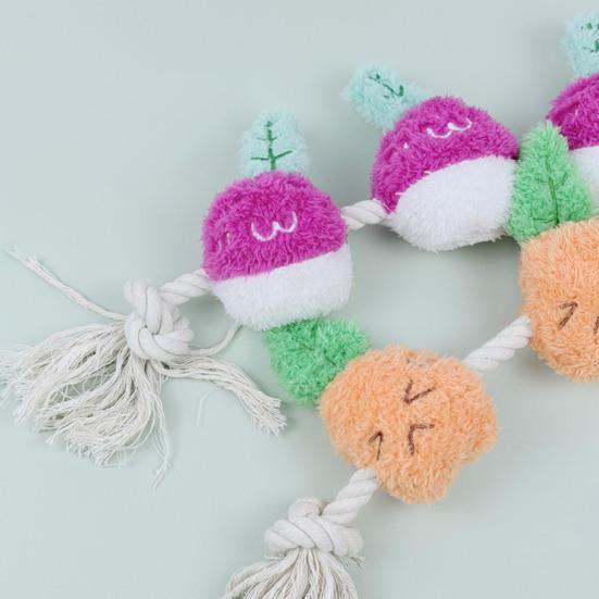 Jouet corde à tirer pour chien, balle en peluche couinante, jouet à mâcher pour chien, guirlande de carottes, jouet interactif pour chiens, nettoyage des dents, divertissement