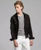 Stylish Handmade Men's Casual Fashionable Black Soft Suede Genuine Leather Shirt